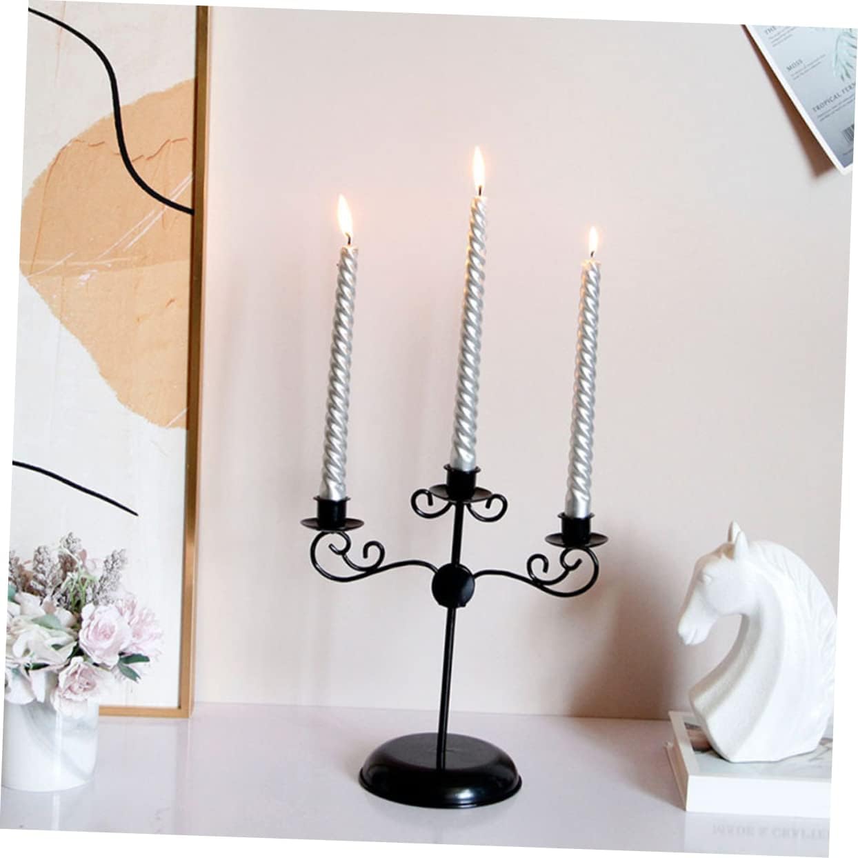 Gothic Metal Candlestick Holder for Dinner Table Centerpieces