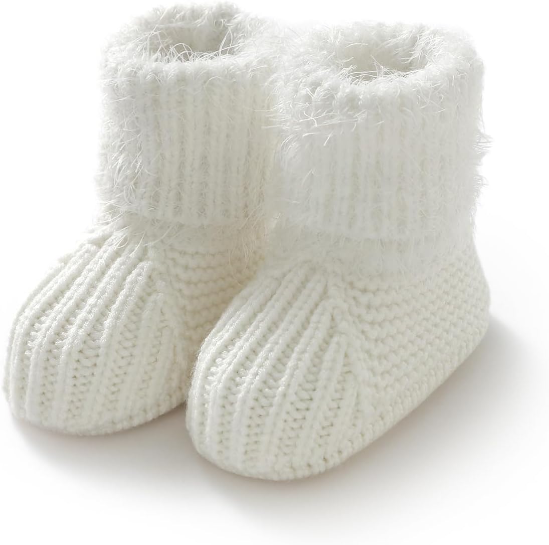 DovFanny Cozy Warm Knit Baby Booties for Newborn Boy Girl