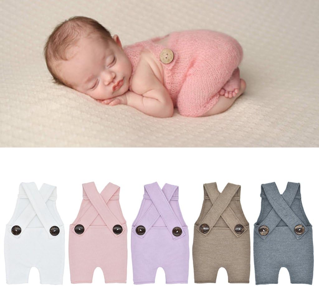 TZCX Newborn Costume Romper with Buttons and Picture Props