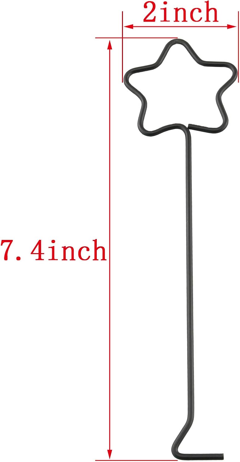 HJ Garden 2PCS Star Candle Hooks Black