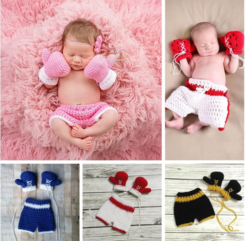 Vomdrok Newborn Boy Crochet Gloves Pants Set