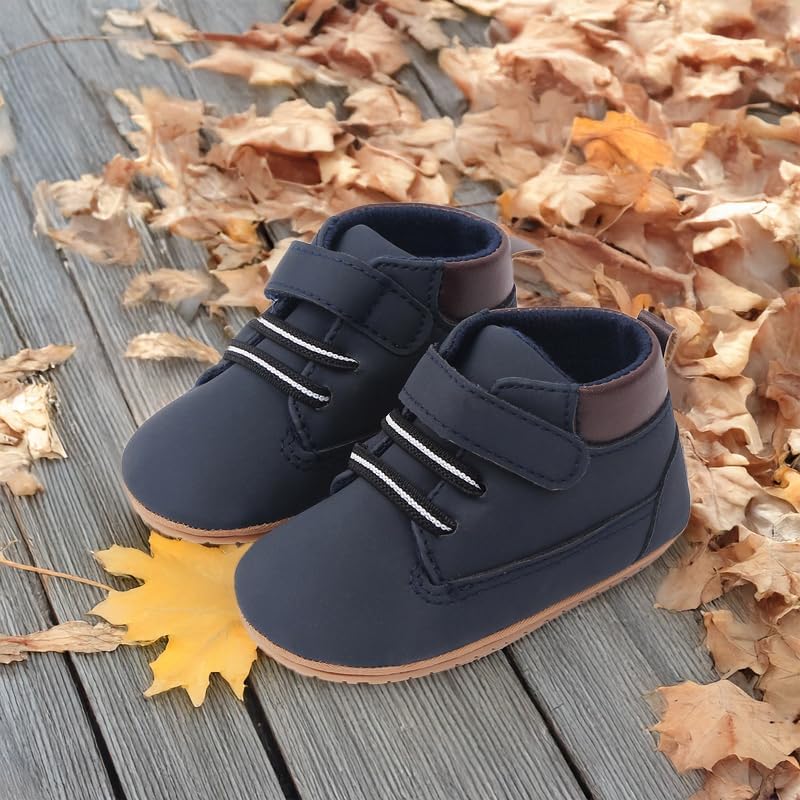 Meckior Toddler High Tops Soft PU Moccasins