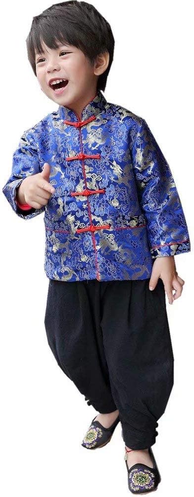 Little Boys Dragon Tang Coat Long Sleeve for Festival
