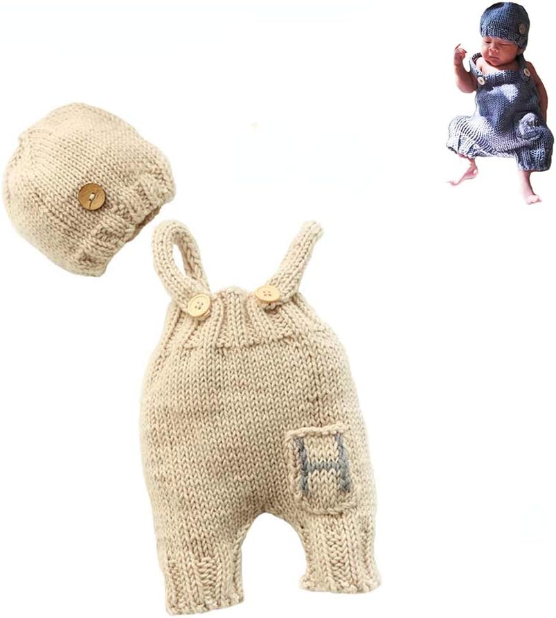 CUTEBBPHOTO Newborn Baby Photo Knit Outfit Set