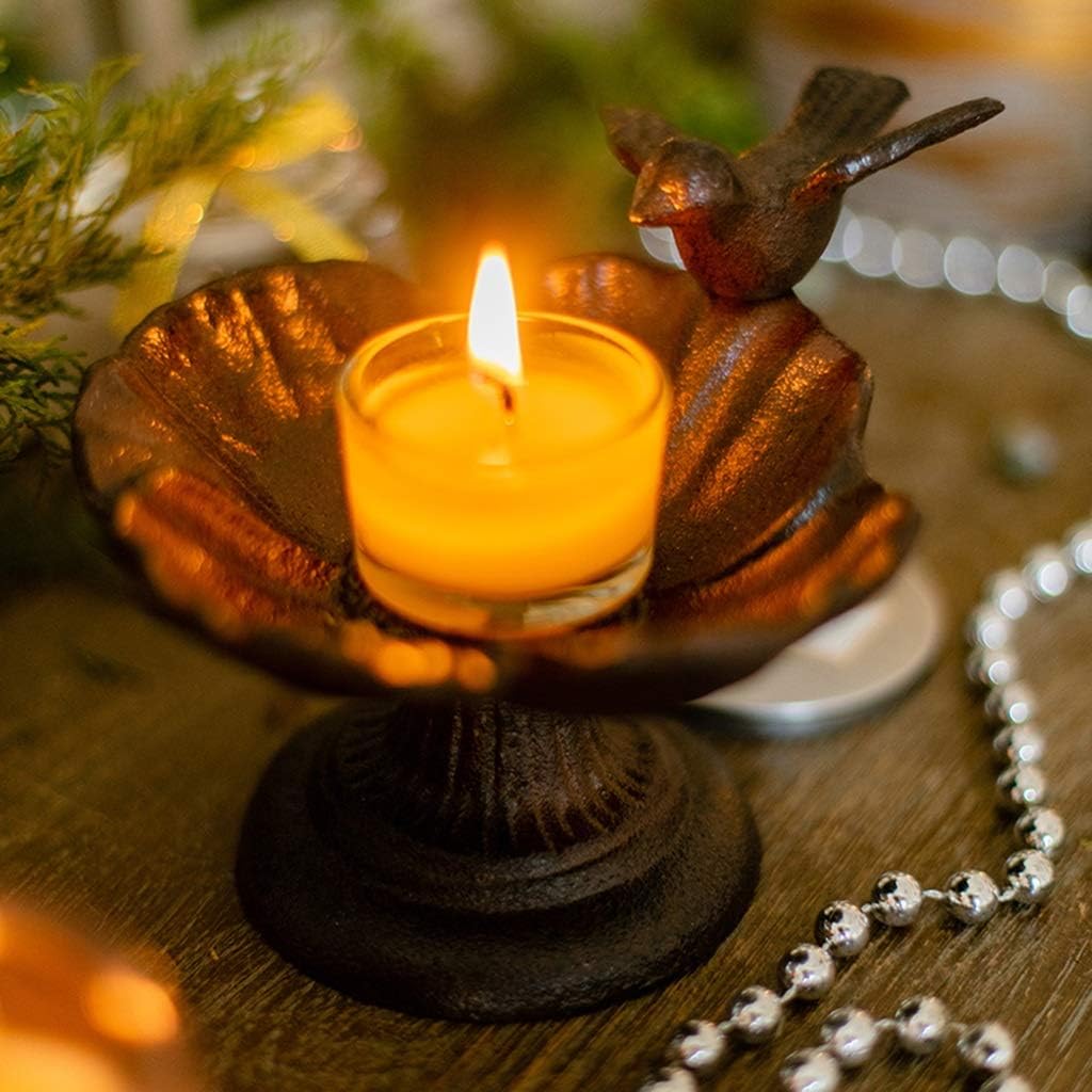 Retro Cast Iron Candleholders with Storage Tray