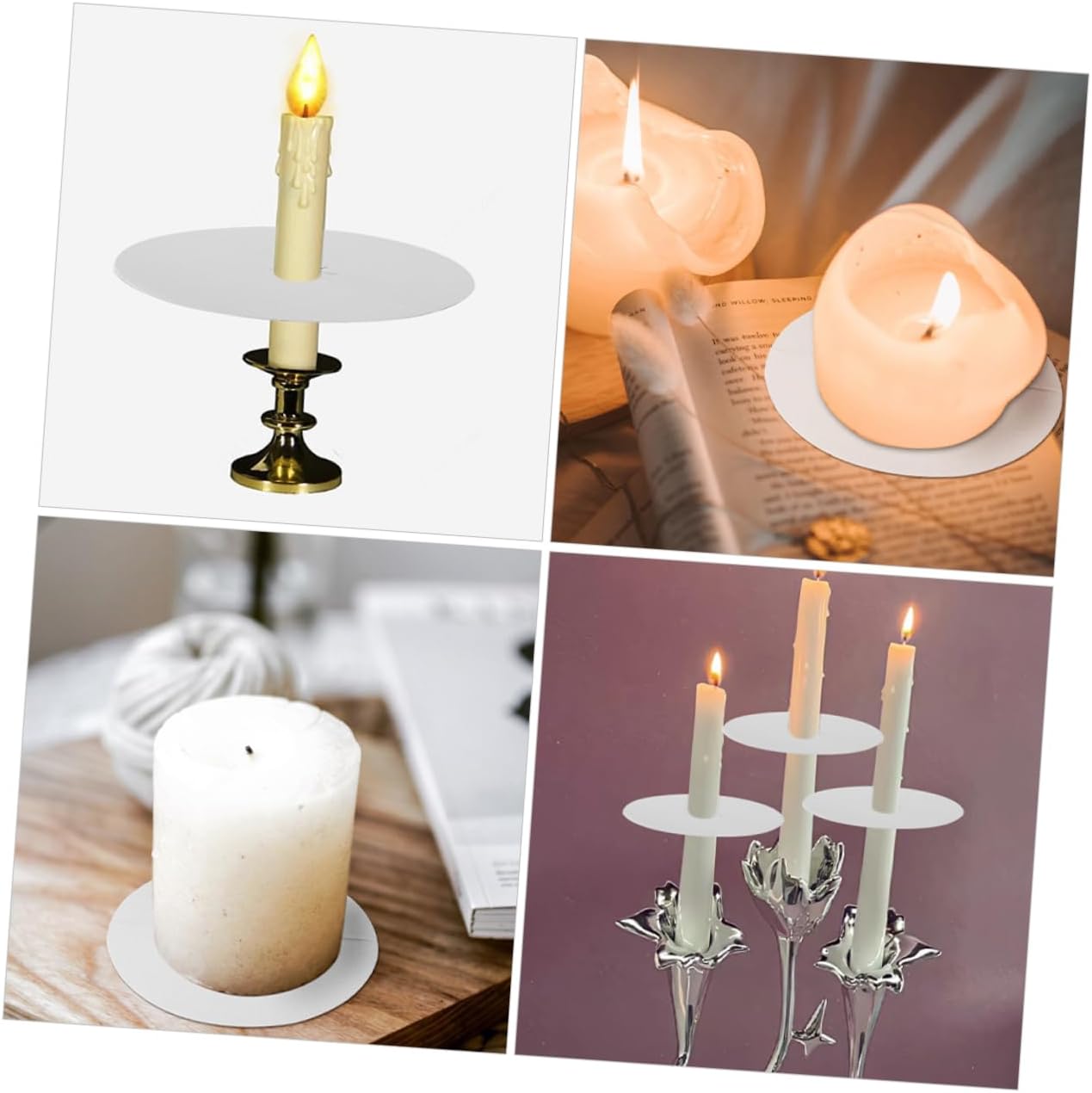 60pcs Aluminized Paper Candle Drip Catcher Holders for Candlesticks