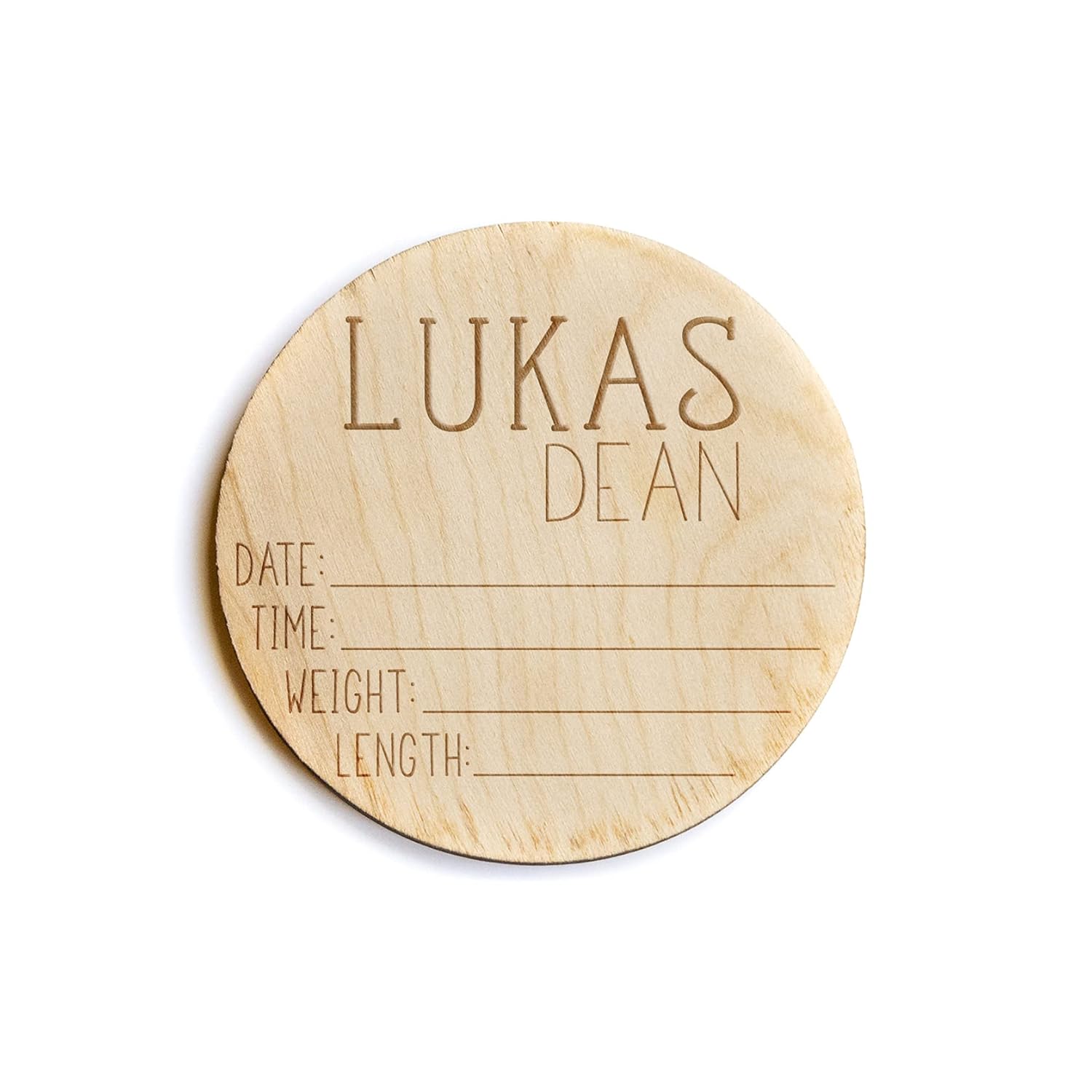 Glimmer Designs Newborn Announcement Sign - 4 Inch Circle for Baby Birth