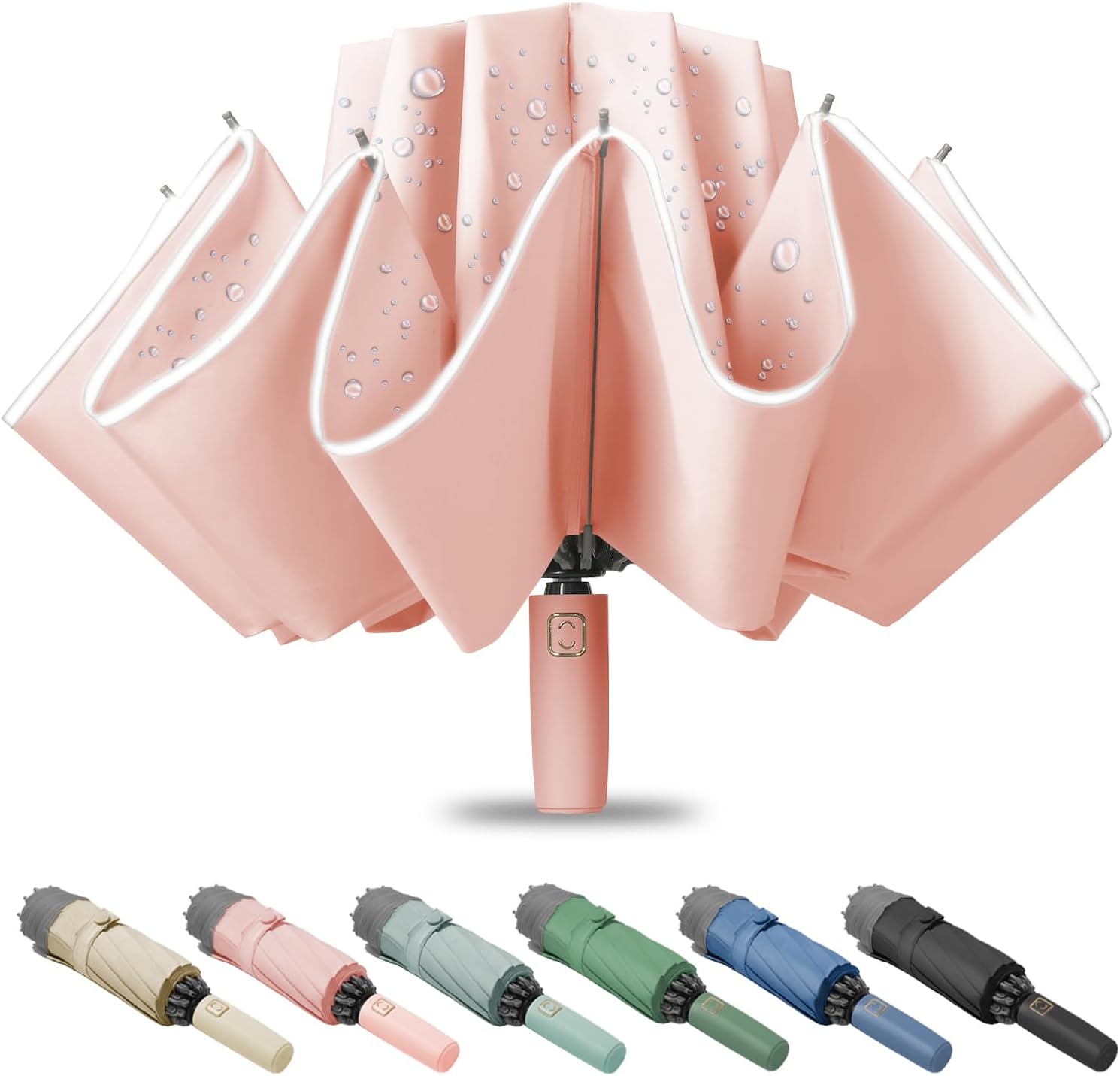 Fogkey Large Windproof Travel Umbrella Automatic 10 Ribs 456 Inch Fits Backpack