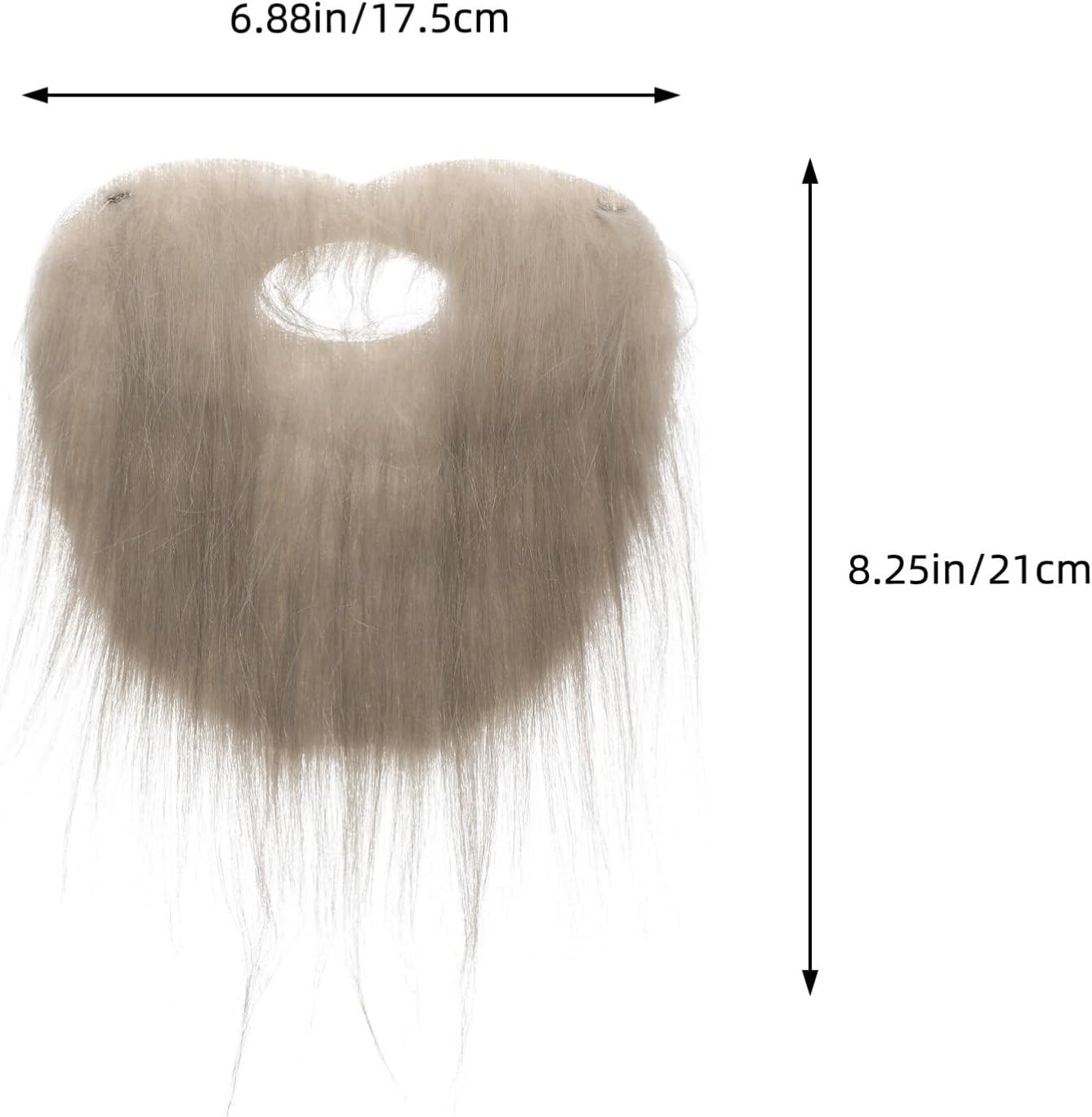 Alipis Grey Fake Beard and Mustache Set for Costume Parties