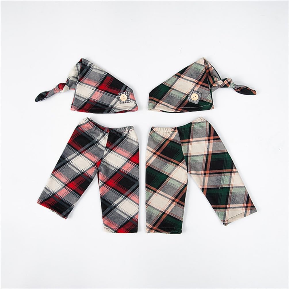 Vomdrok Newborn Baby Gentleman Lattice Hat and Pants Set