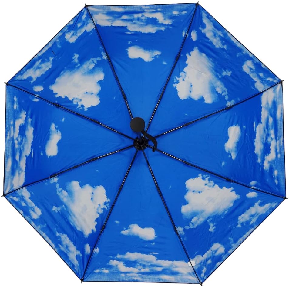 LLanxiry Compact Travel Umbrella Windproof Waterproof Stick Umbrella with Anti-UV Protection