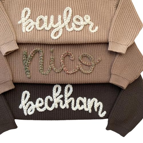 Handmade Personalized Baby Name Knit Sweater for Kids
