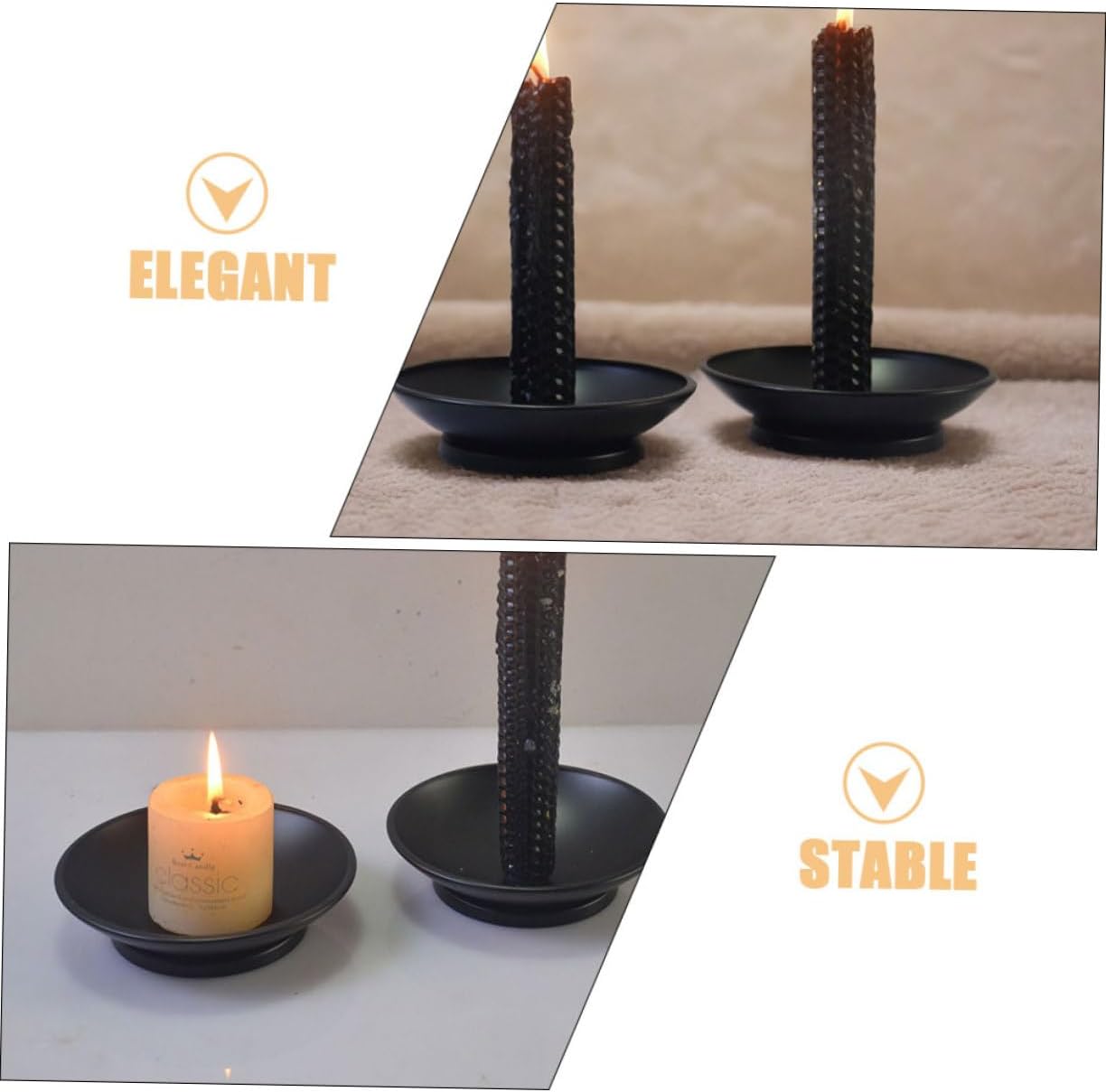 GOOHOCHY Rustproof Gothic Candlestick Holders Set 1