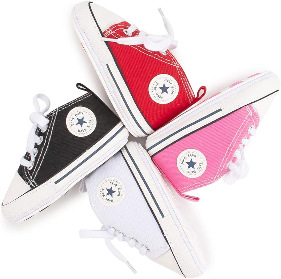KIDSUN Soft Sole Canvas Sneakers for Newborns and Toddlers