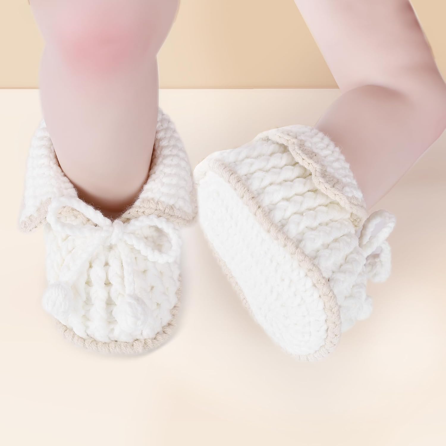KARUNEL Baby Booties Soft Crochet Infant Shoes for Newborn Boy Girl