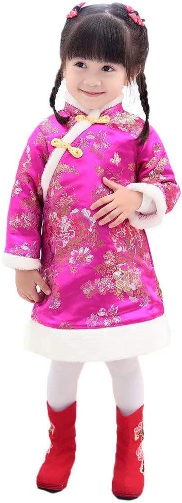 Baby Girls Qipao Dress Traditional Chinese Cheongsam Costume for New Year