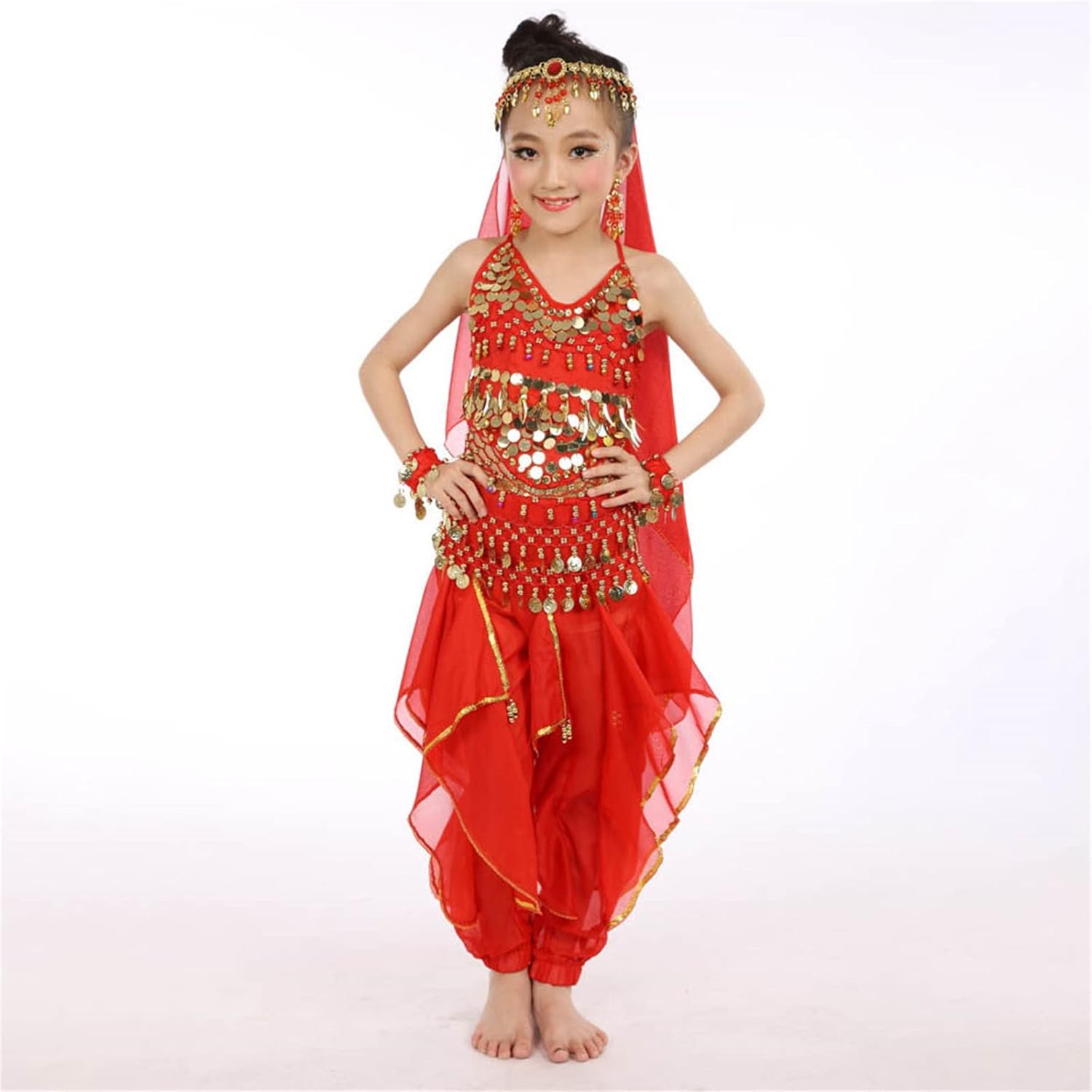 6pc Handmade Kids Belly Dance Costume Set for Girls
