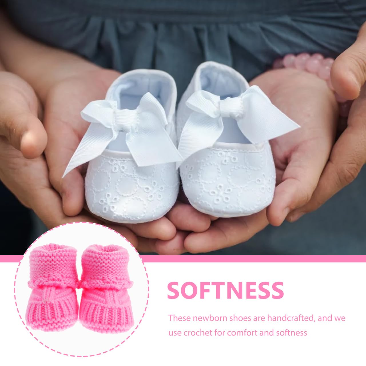 EXCEART Handmade Baby Knitting Shoes 0-6 Months