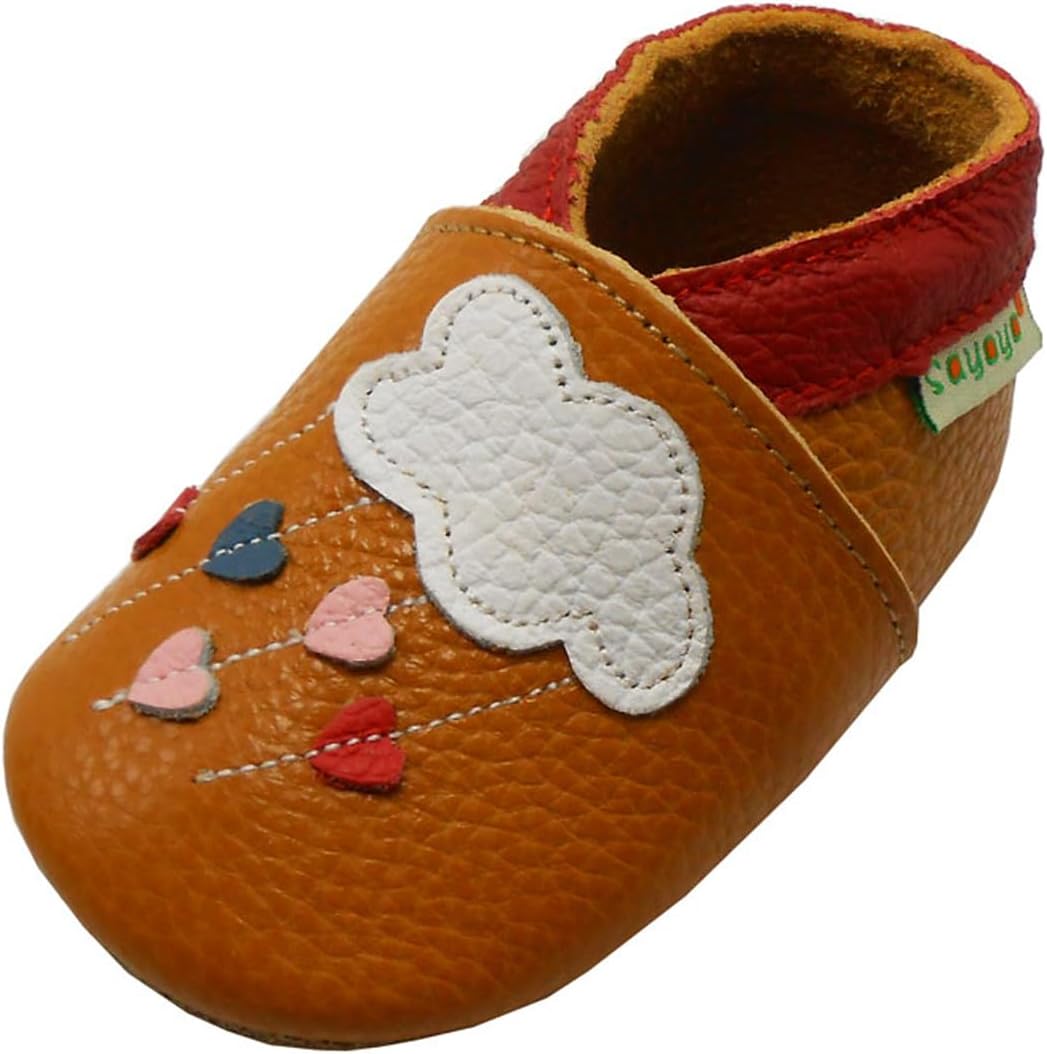 SAYOYO Baby Shoes Soft Leather Sole for Crawling and Walking 1