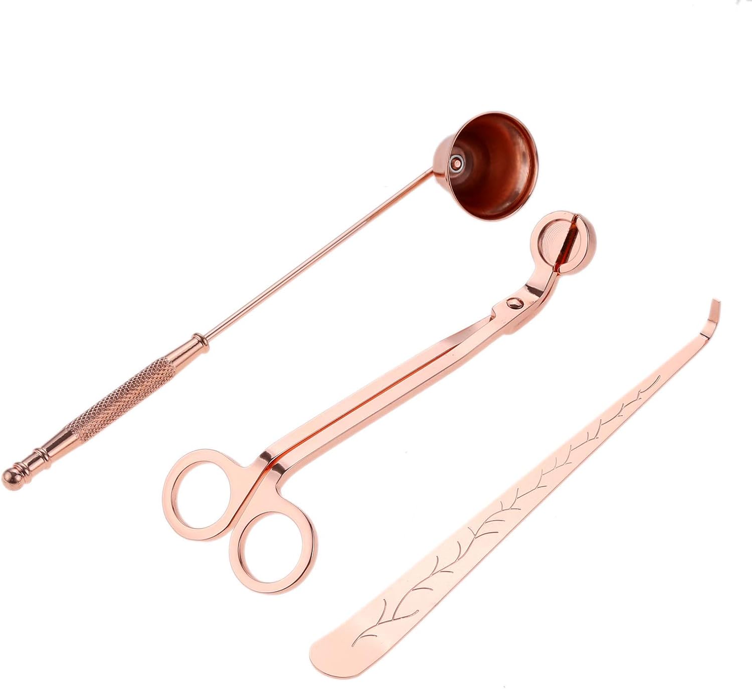 MUXSAM 3 in 1 Candle Tools Set - Rose Gold