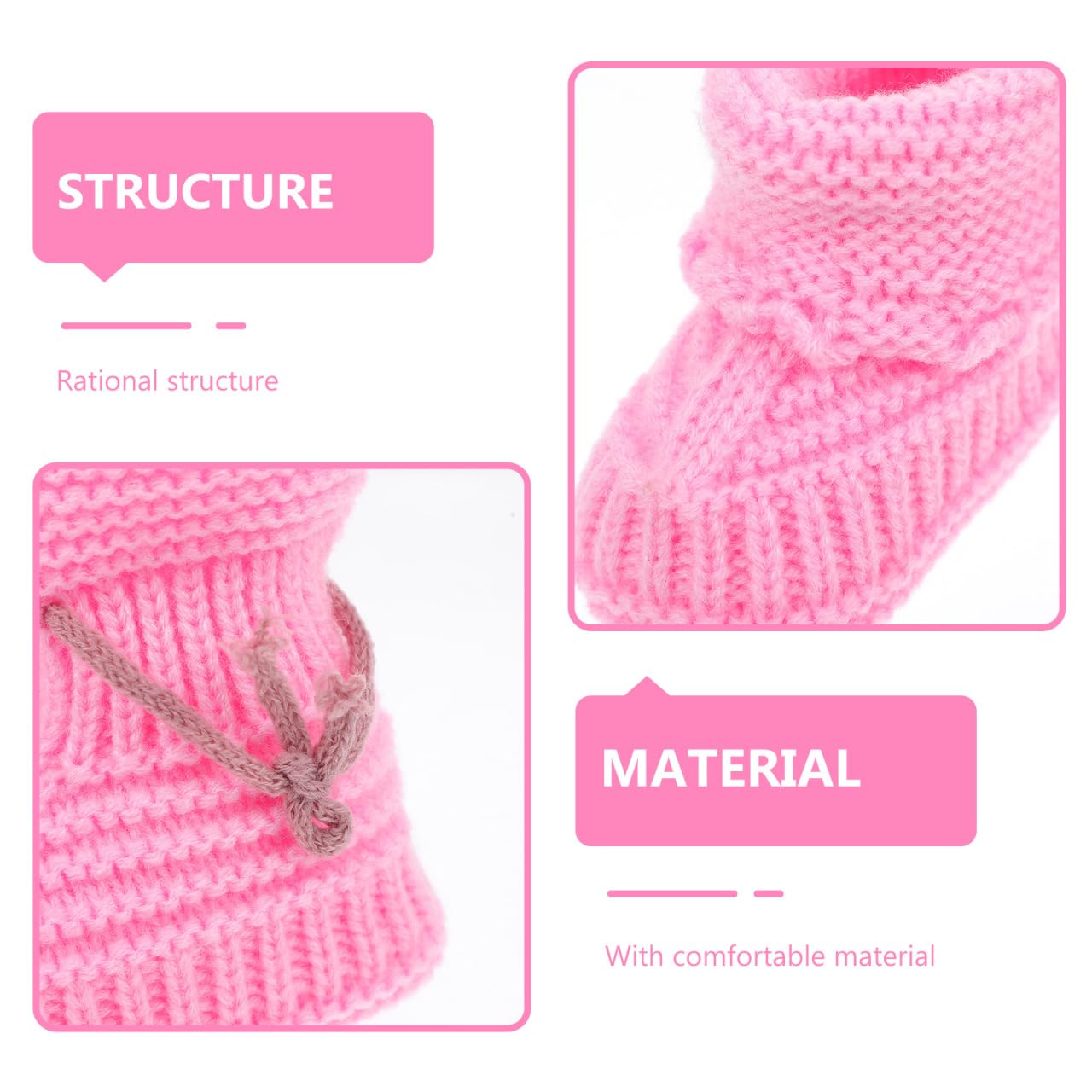 EXCEART Handmade Baby Knitting Shoes 0-6 Months