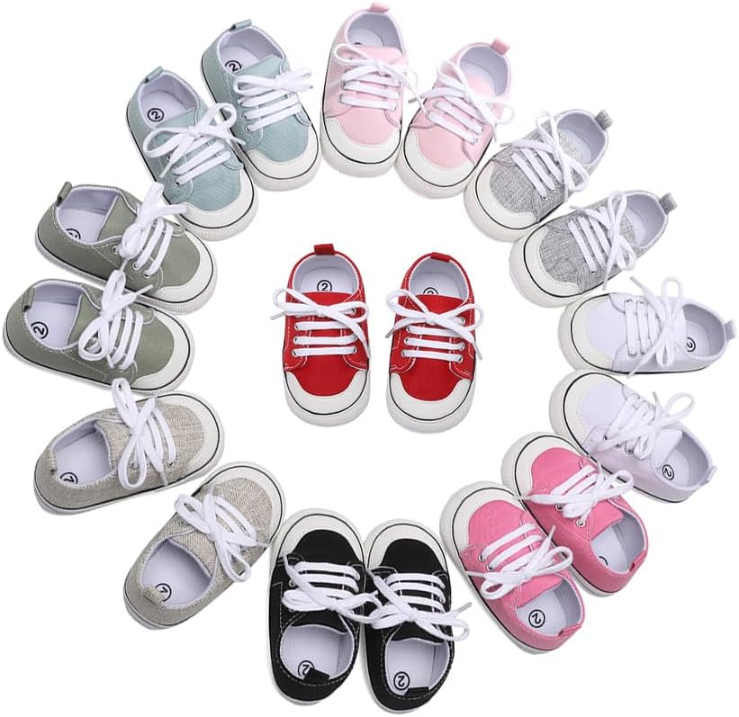 Khocadw Baby Shoes for 0-18 Months Non-Slip Soft Sole Sneakers