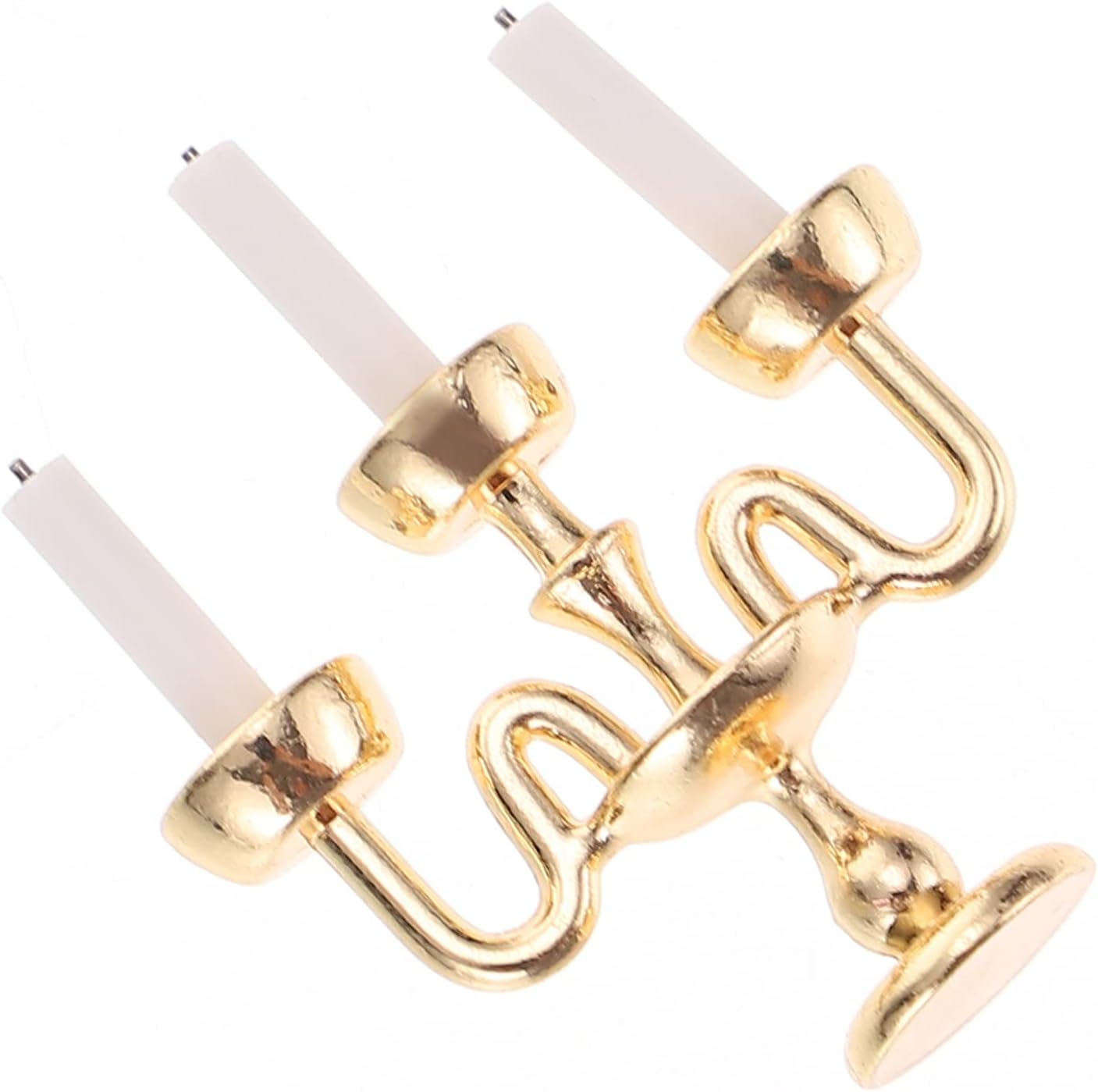 Toyvian 3pcs Miniature Candlestick Holders for Victorian Dollhouse