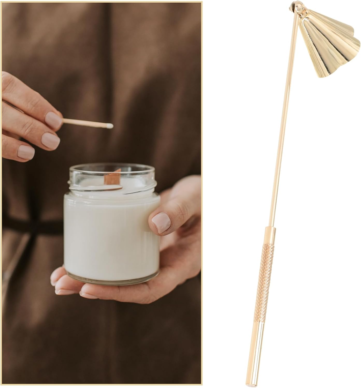 Angoily Candle Snuffer Wicks Fire Extinguisher Metal Set