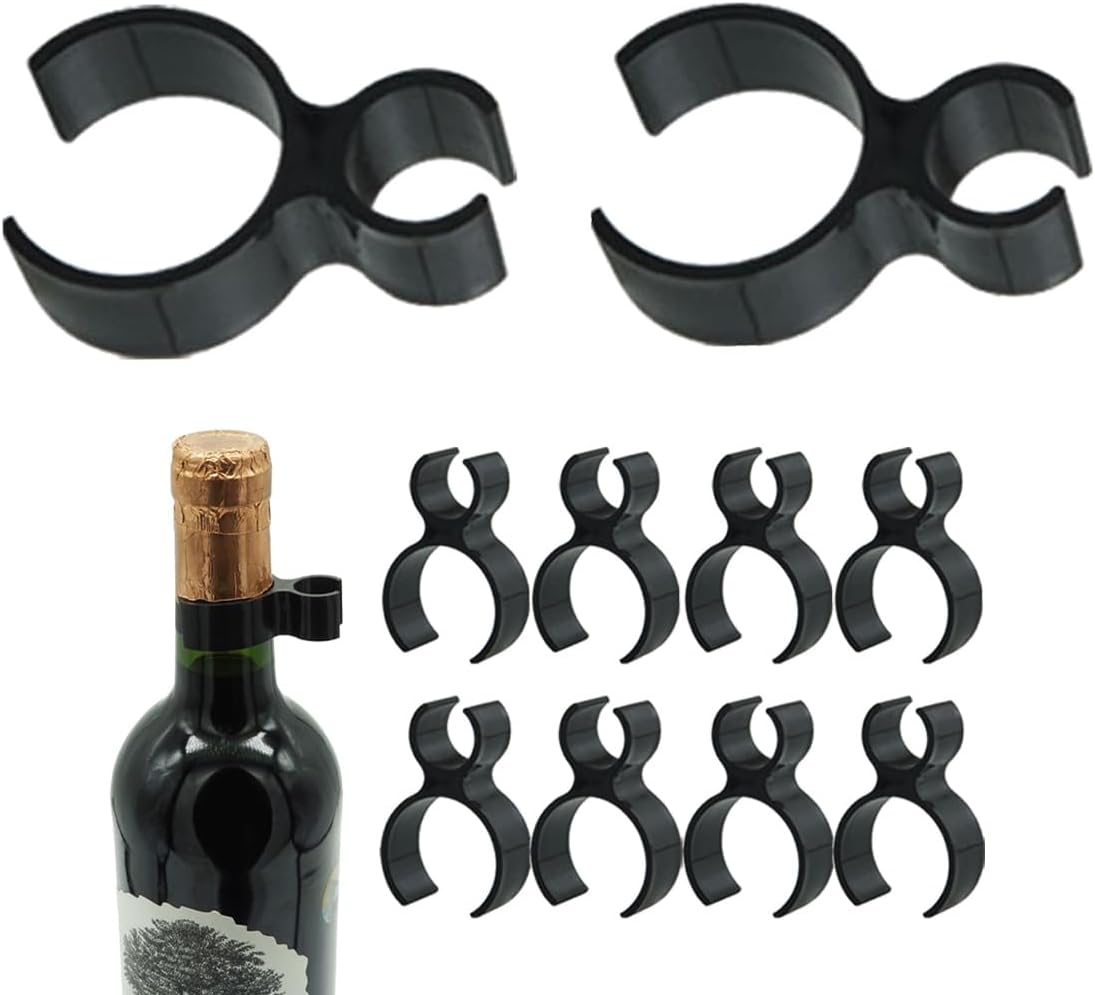 Champagne Bottle Safety Clips 10 Pack Black One-Clip Holder