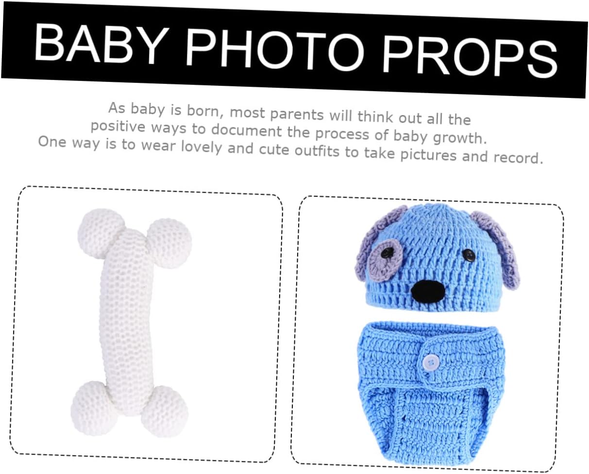 PACKOVE Infant Knitted Costume Set for Newborn and Puppy Modeling 1