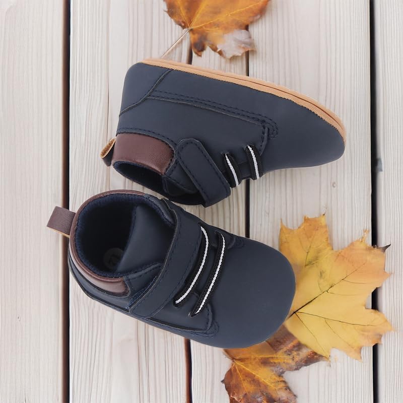 Meckior Toddler High Tops Soft PU Moccasins