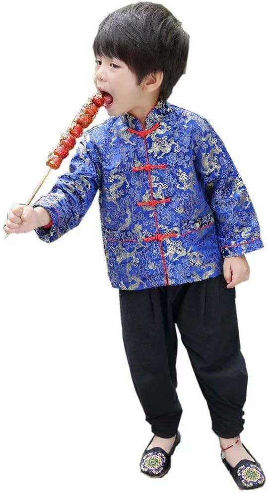 Little Boys Dragon Tang Coat Long Sleeve for Festival