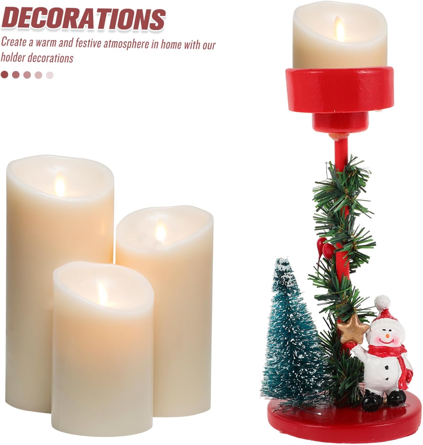 ETHZZLE Snowman Candle Holder Ornament for Christmas Decor