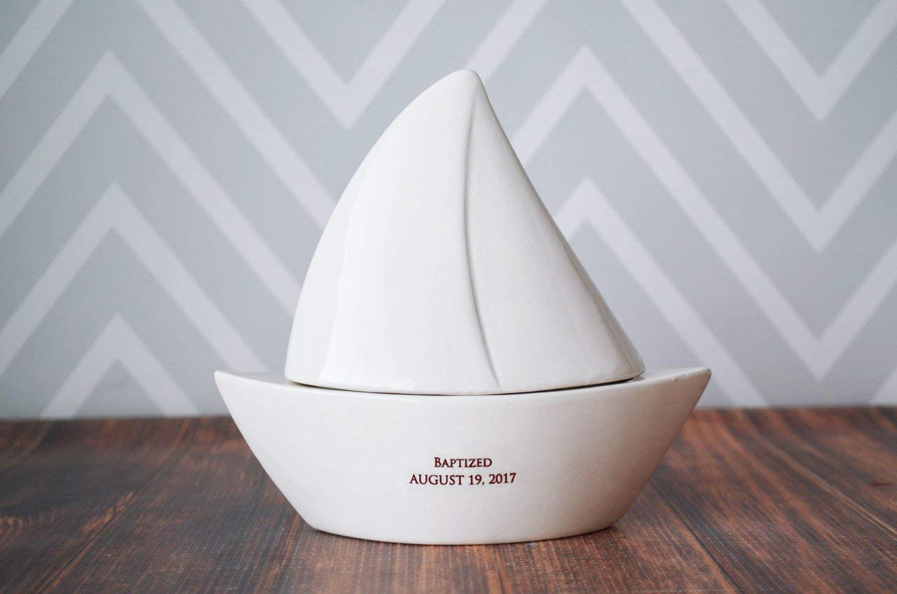 Susabella Sailboat Box - Personalized Baptism or Baby Gift