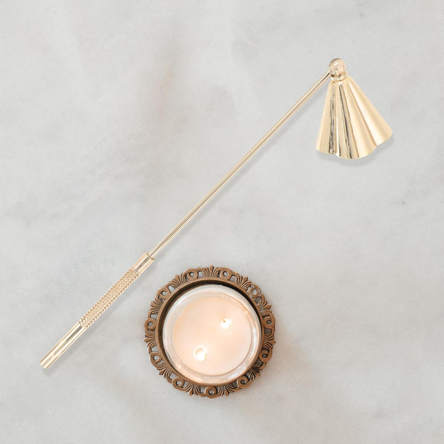 Angoily Candle Snuffer Wicks Fire Extinguisher Metal Set