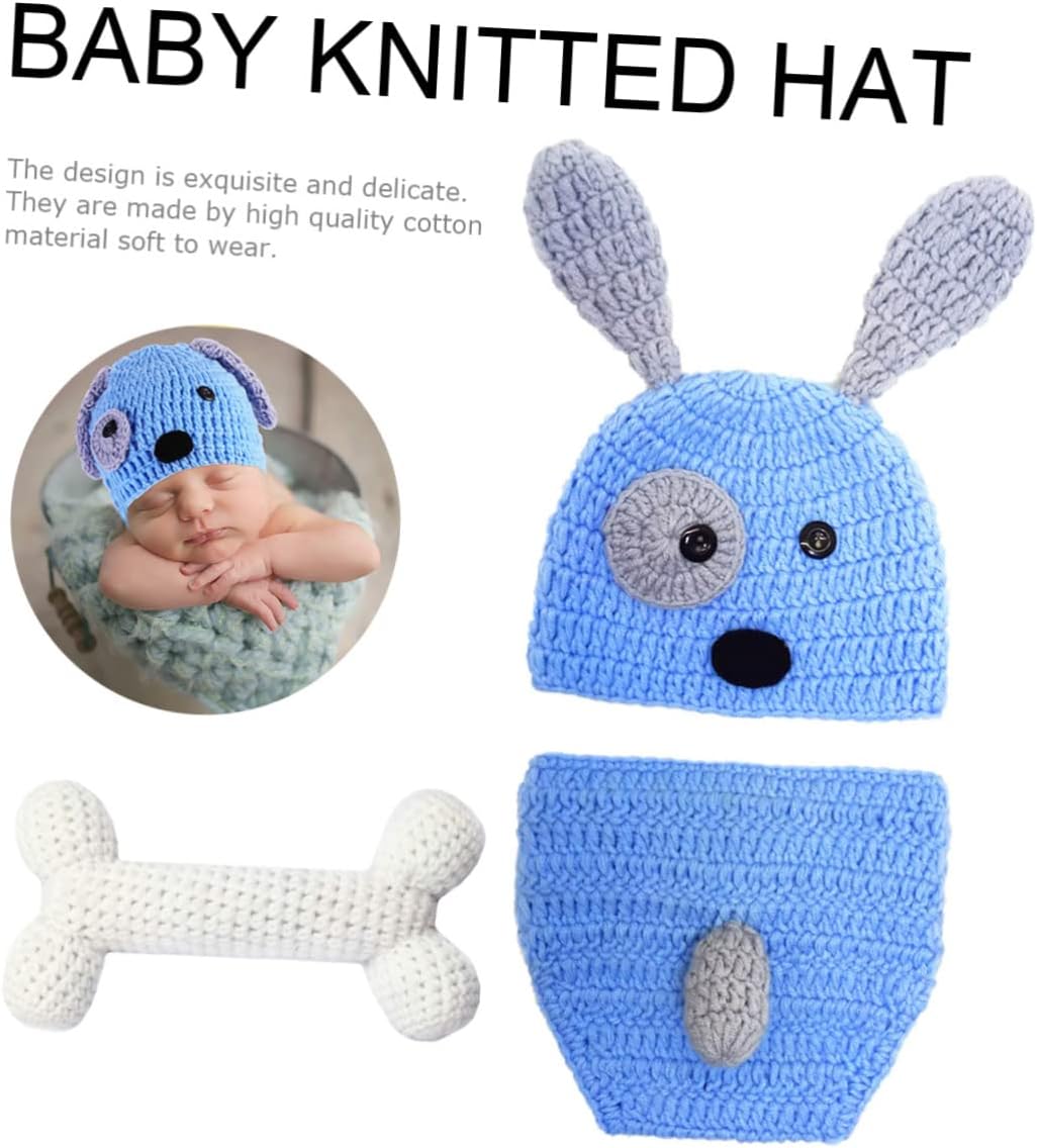 PACKOVE Infant Knitted Costume Set for Newborn and Puppy Modeling 1