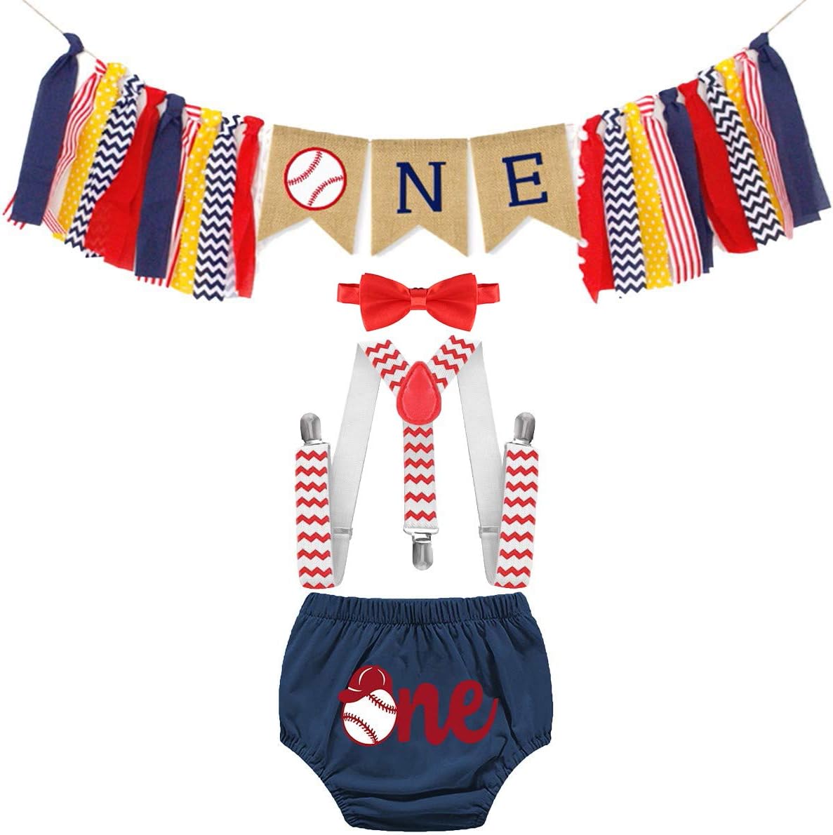 HIHCBF Baseball 1st Birthday Cake Smash Outfit Set