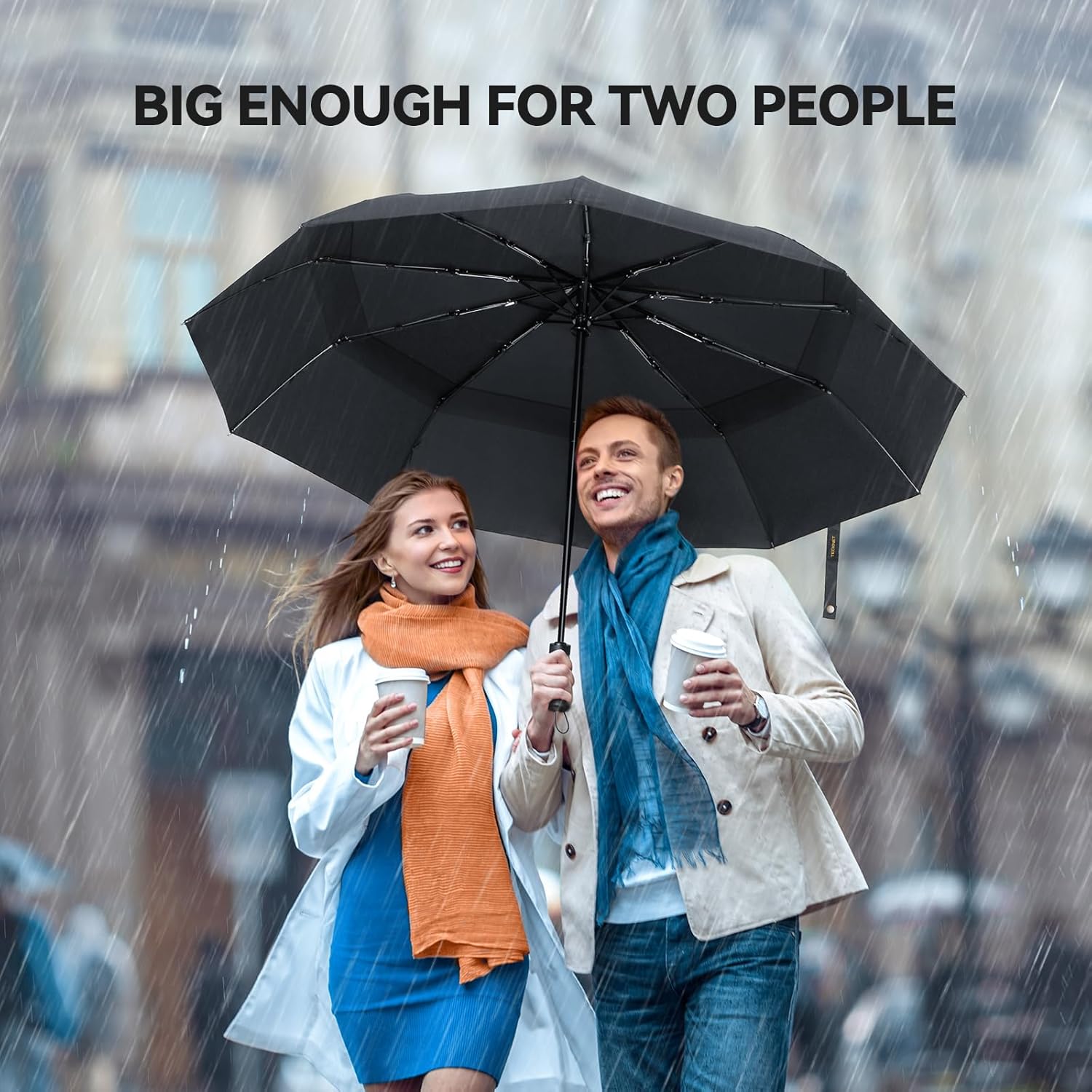 TECKNET Windproof Folding Umbrella with Double Canopy