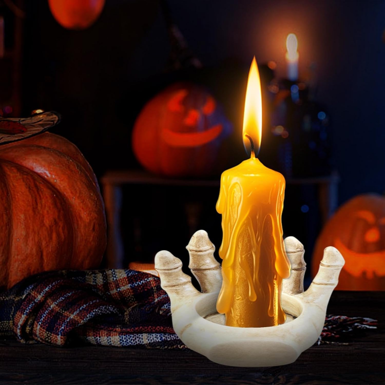 Halloween Gothic Skeleton Hand Candle Holder