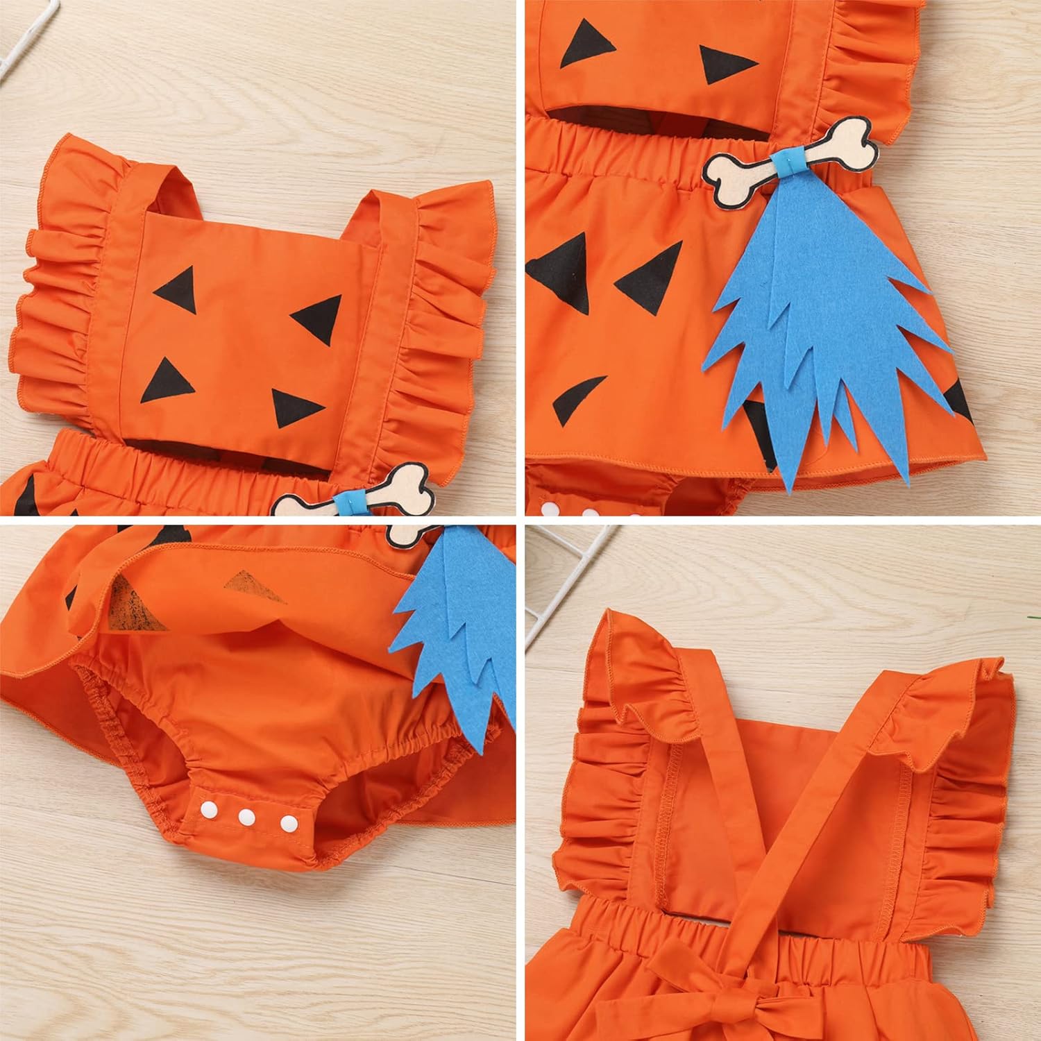 AWIBMK Baby Girl 1st Birthday Cow Romper Set 2PCS