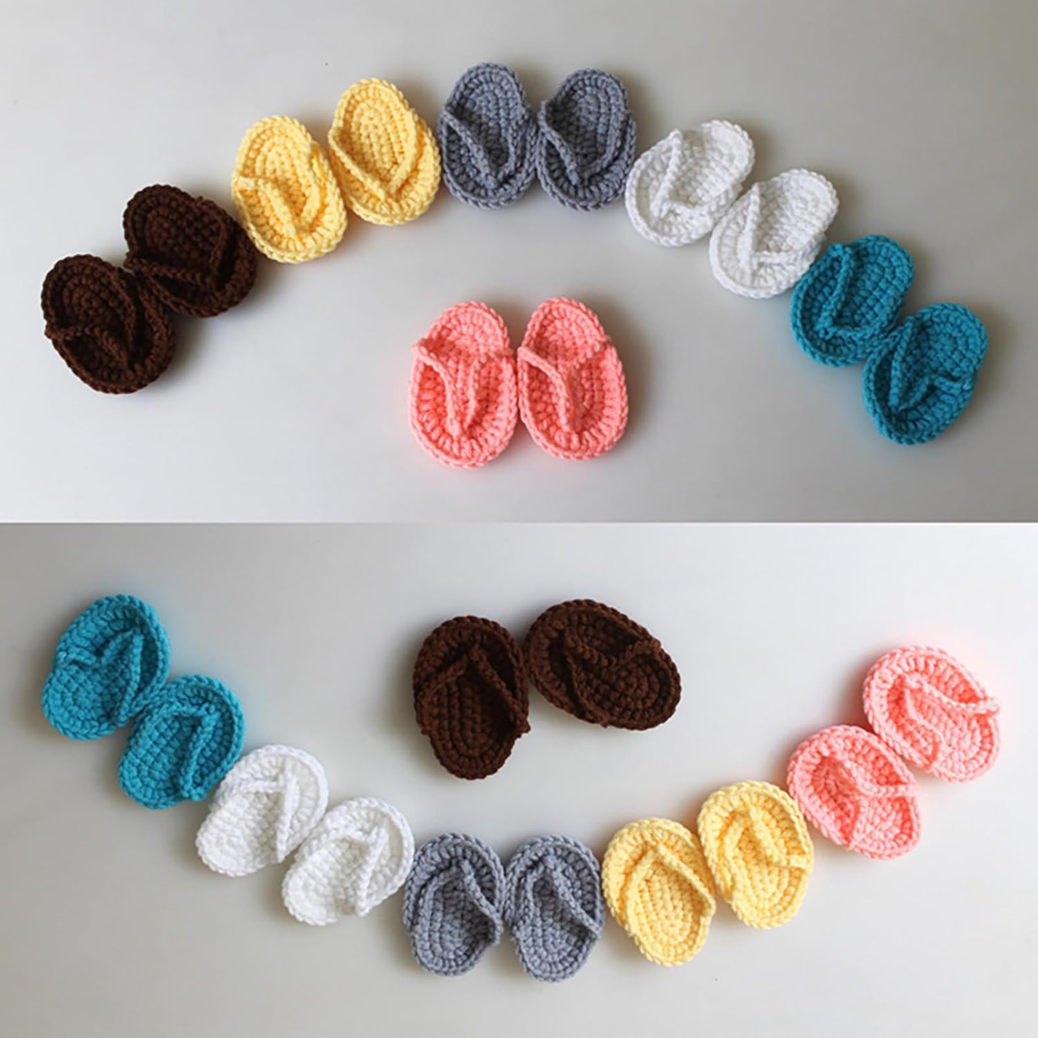Handmade Crochet Baby Girl Sandals Flip Flops Booties for 3-6 Months