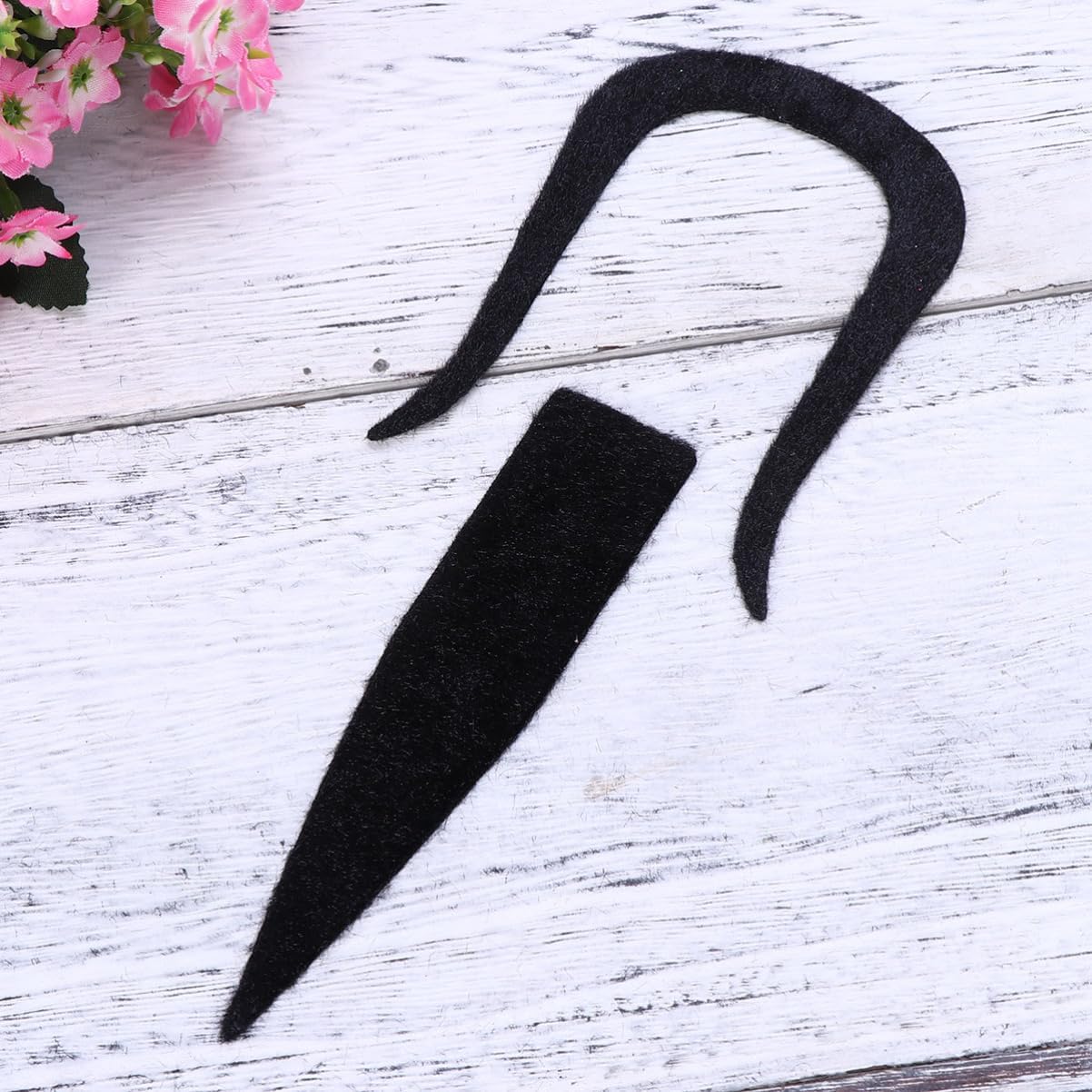 Healvian 2Pcs Black Fake Mustache and Beard for Halloween Costume