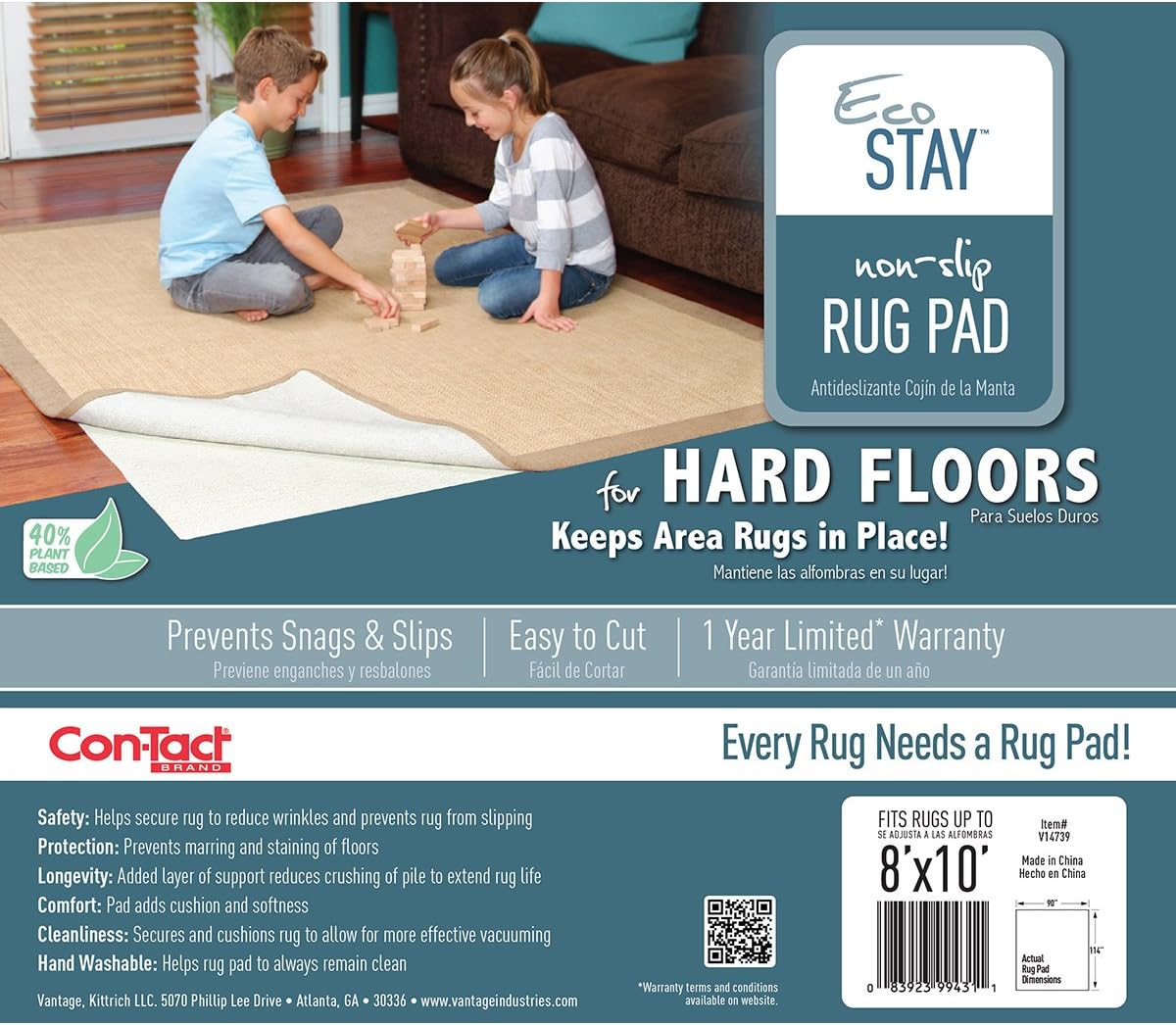 Con-Tact Rug Pad 8x10 Non-Slip Floor Protector 1
