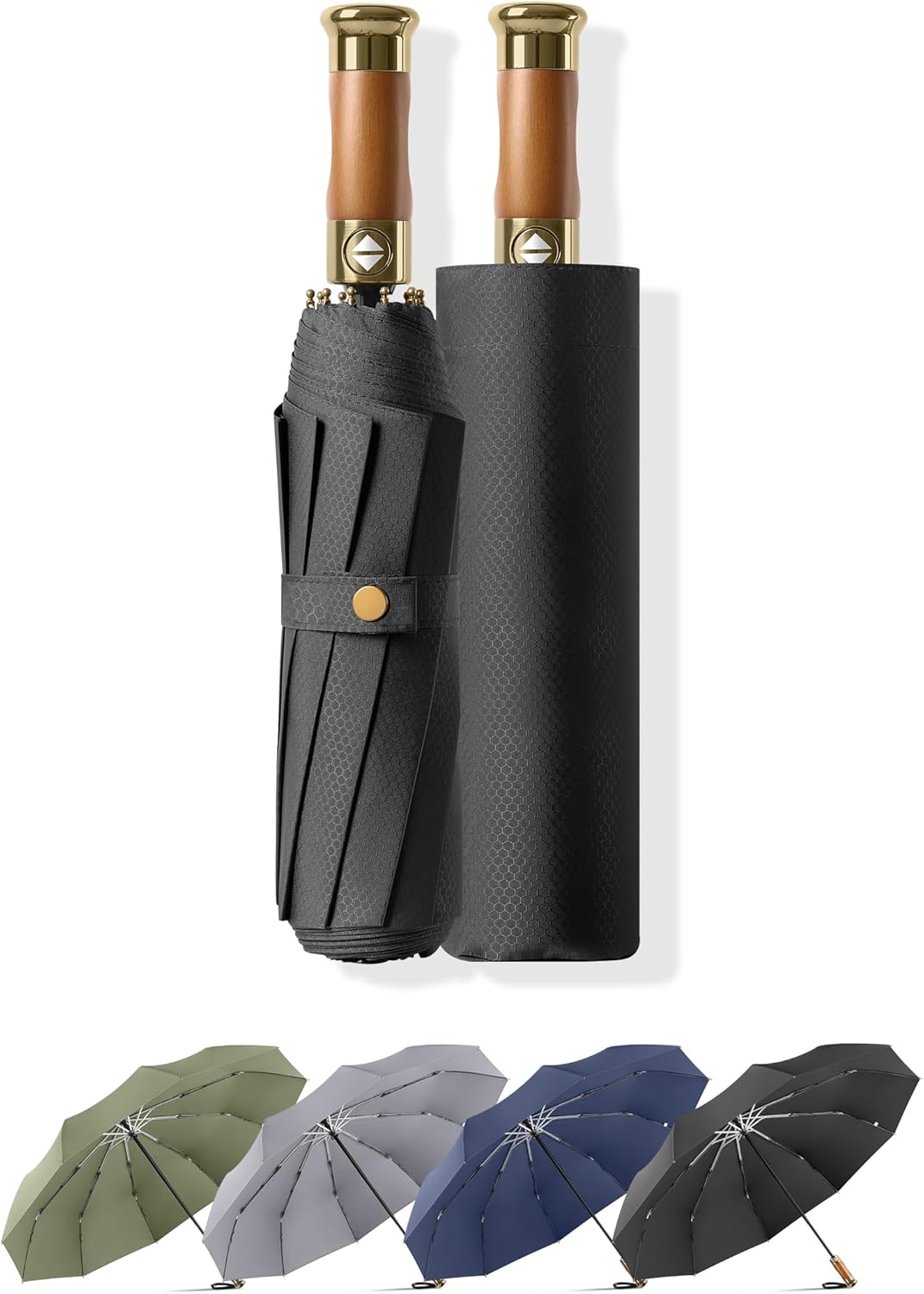 Rain Cats Large 46 Inch Windproof Folding Umbrella