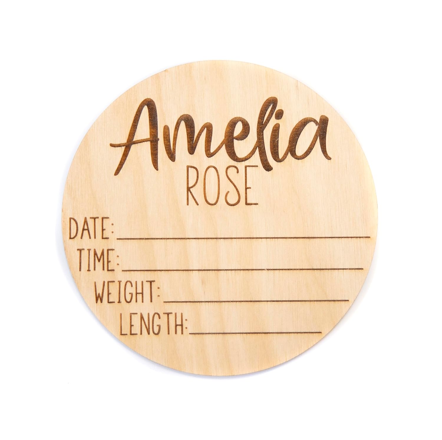 Personalized Wooden Baby Announcement Sign - 4 5 6 Diameter 1