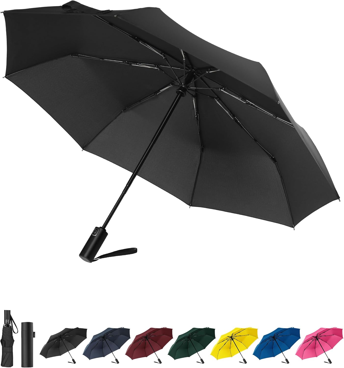 POKIXY Automatic Travel Umbrella - Compact Windproof UV Protection