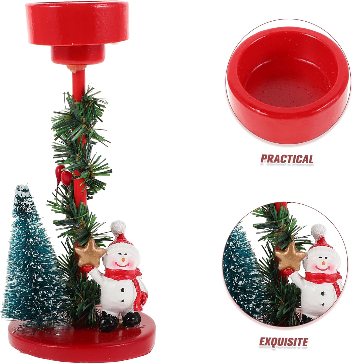 FUNOMOCYA Snowman Candle Holder Christmas Decor