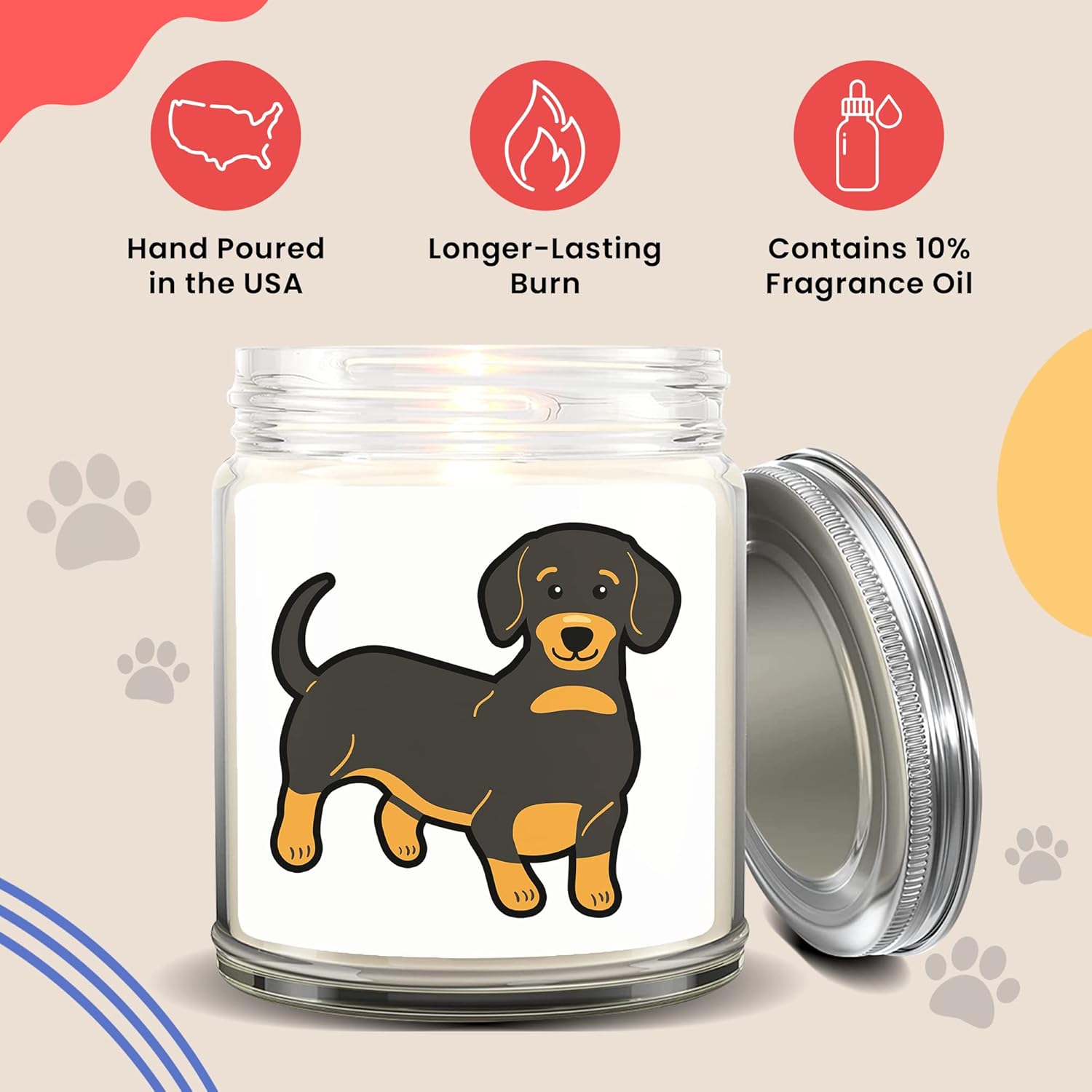 1OAK Lavender Candles - 9oz Jar Candles for Dog Lovers