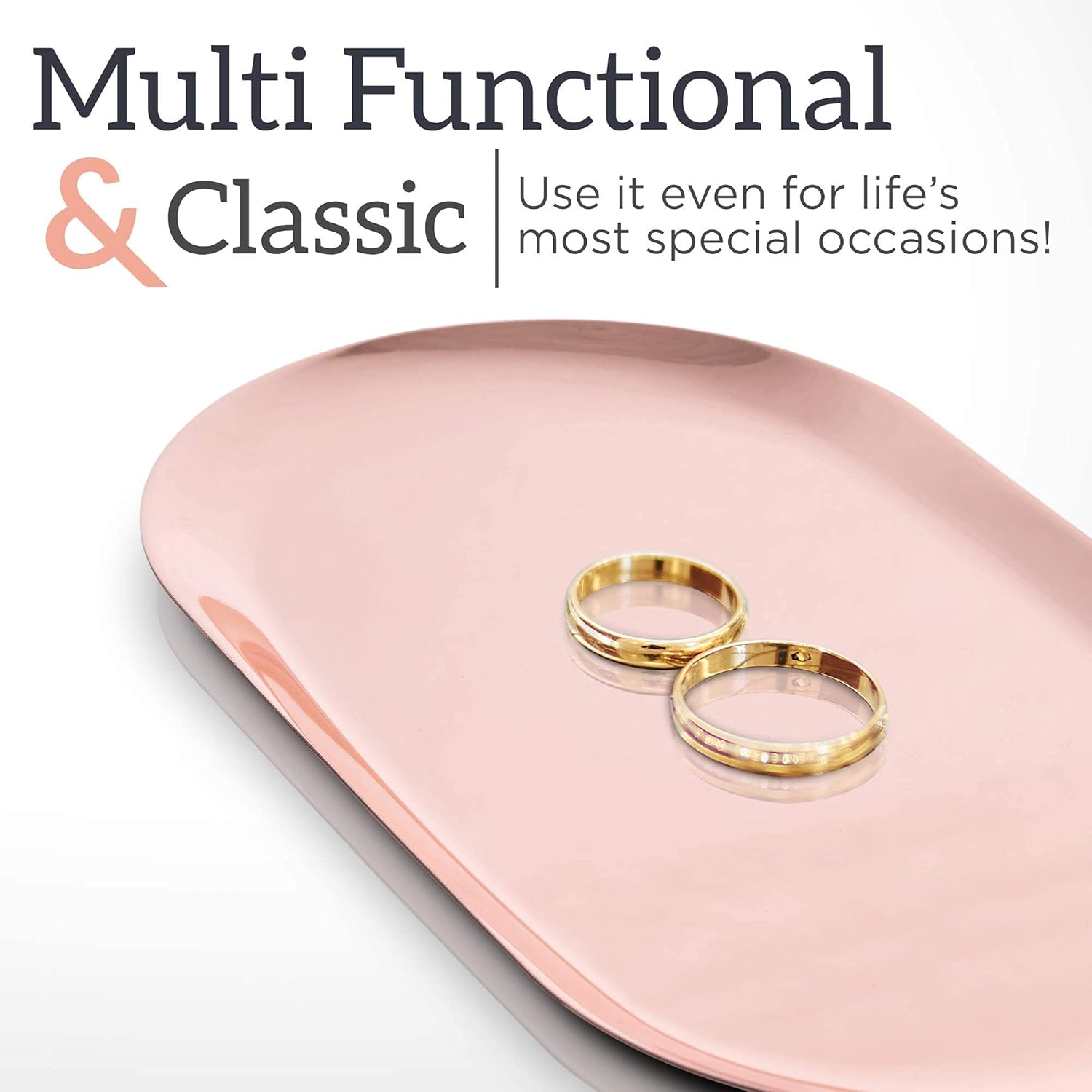Rose Gold Candle Tray Set of 3 for Organized Living