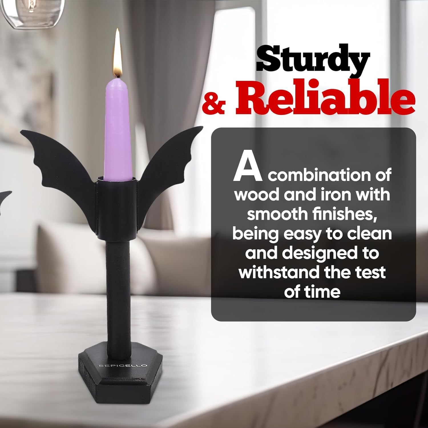 BULICADO Bat Candlestick Holders - Set of 2 Gothic Decor